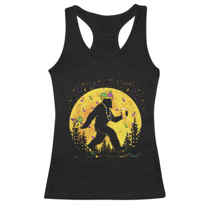 Mardi Gras Bigfoot Racerback Tank Top Funny Sasquatch Carnival Trendy Meme TS14 Black Print Your Wear