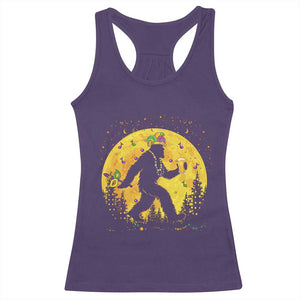 Mardi Gras Bigfoot Racerback Tank Top Funny Sasquatch Carnival Trendy Meme TS14 Purple Print Your Wear