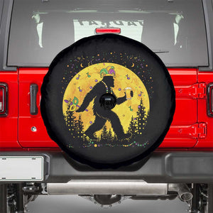 Mardi Gras Bigfoot Spare Tire Cover Funny Sasquatch Carnival Trendy Meme TS14 Black Print Your Wear