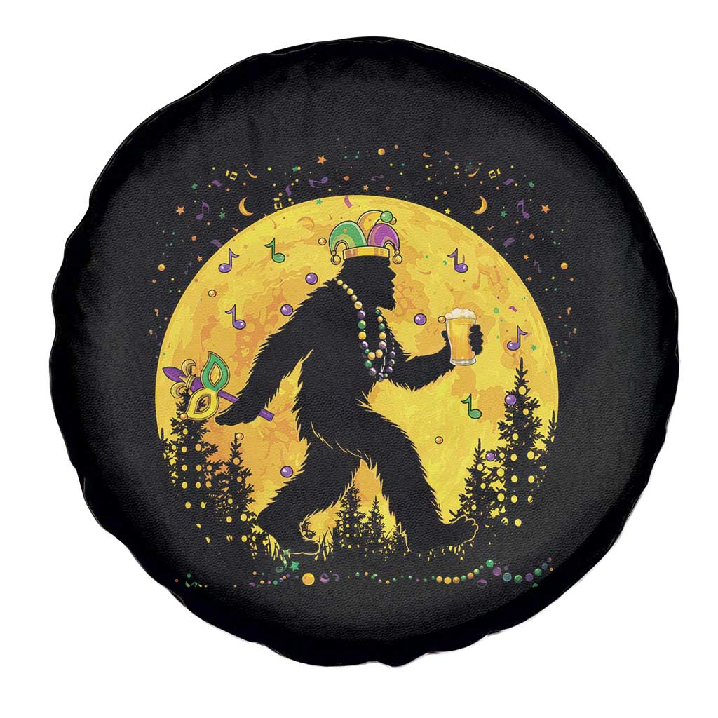 Mardi Gras Bigfoot Spare Tire Cover Funny Sasquatch Carnival Trendy Meme TS14 Print Your Wear