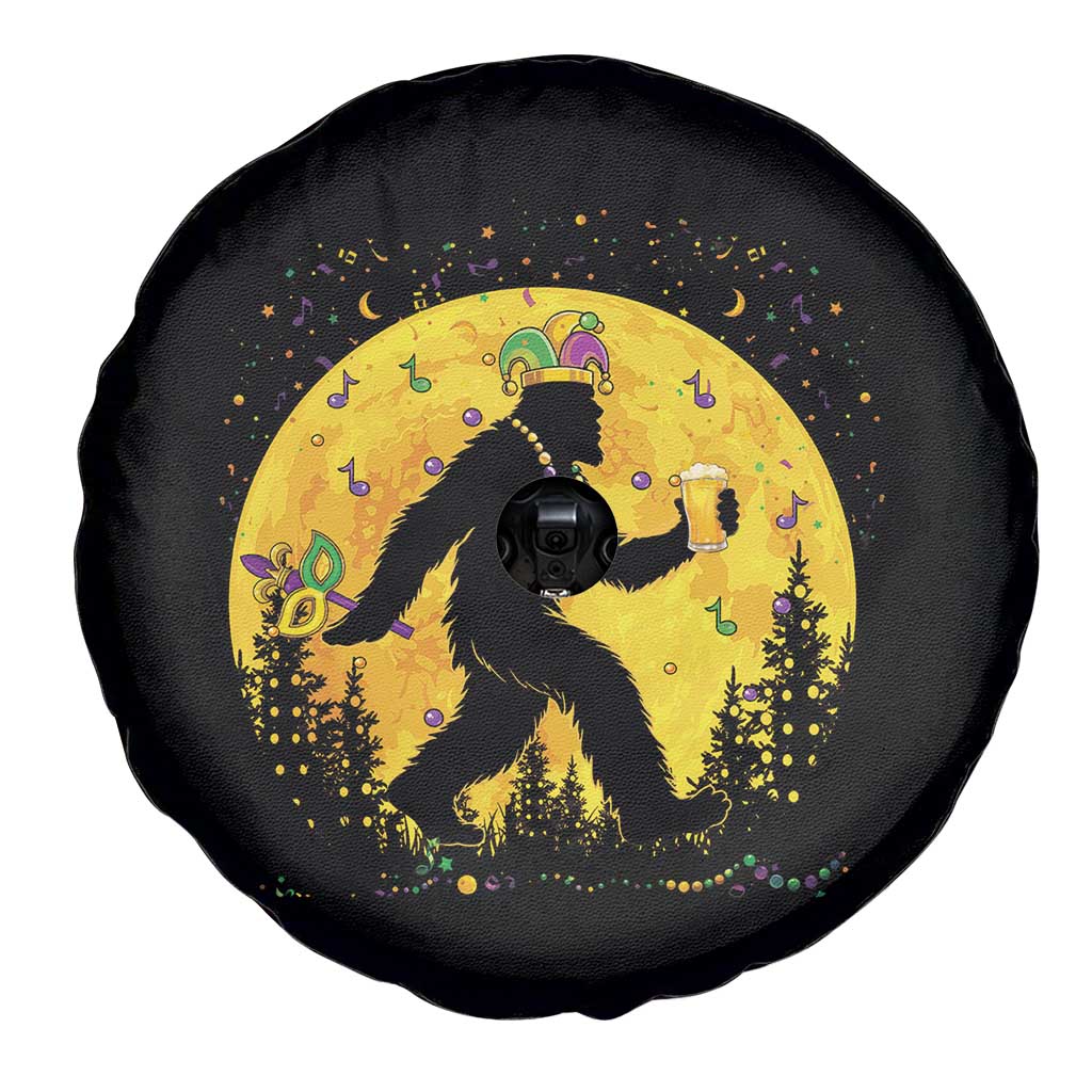 Mardi Gras Bigfoot Spare Tire Cover Funny Sasquatch Carnival Trendy Meme TS14 Print Your Wear