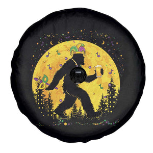 Mardi Gras Bigfoot Spare Tire Cover Funny Sasquatch Carnival Trendy Meme TS14 Print Your Wear