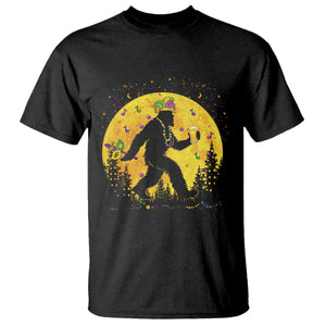 Mardi Gras Bigfoot T Shirt Funny Sasquatch Carnival Trendy Meme TS14 Black Print Your Wear