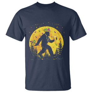 Mardi Gras Bigfoot T Shirt Funny Sasquatch Carnival Trendy Meme TS14 Navy Print Your Wear