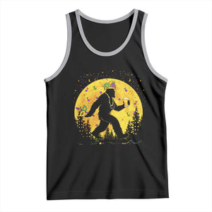 Mardi Gras Bigfoot Tank Top Funny Sasquatch Carnival Trendy Meme TS14 Black Athletic Heather Print Your Wear