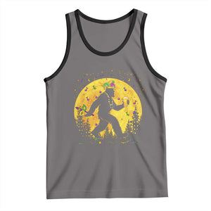 Mardi Gras Bigfoot Tank Top Funny Sasquatch Carnival Trendy Meme TS14 Deep Heather Black Print Your Wear
