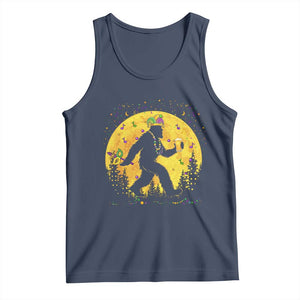 Mardi Gras Bigfoot Tank Top Funny Sasquatch Carnival Trendy Meme TS14 Navy Print Your Wear