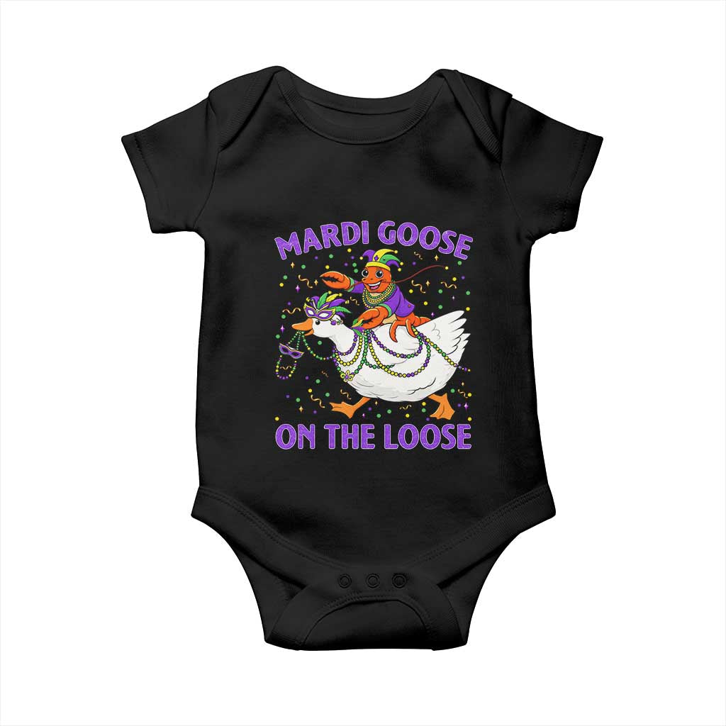 Funny Mardi Gras Baby Onesie Goose Crawfish Carnival Trendy Meme TS14 Black Print Your Wear