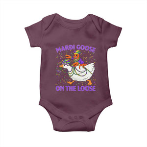 Funny Mardi Gras Baby Onesie Goose Crawfish Carnival Trendy Meme TS14 Maroon Print Your Wear