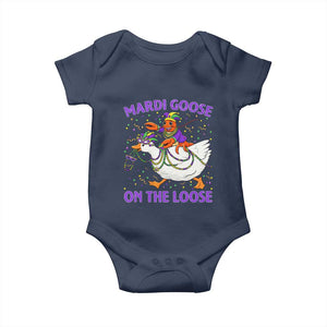 Funny Mardi Gras Baby Onesie Goose Crawfish Carnival Trendy Meme TS14 Navy Print Your Wear