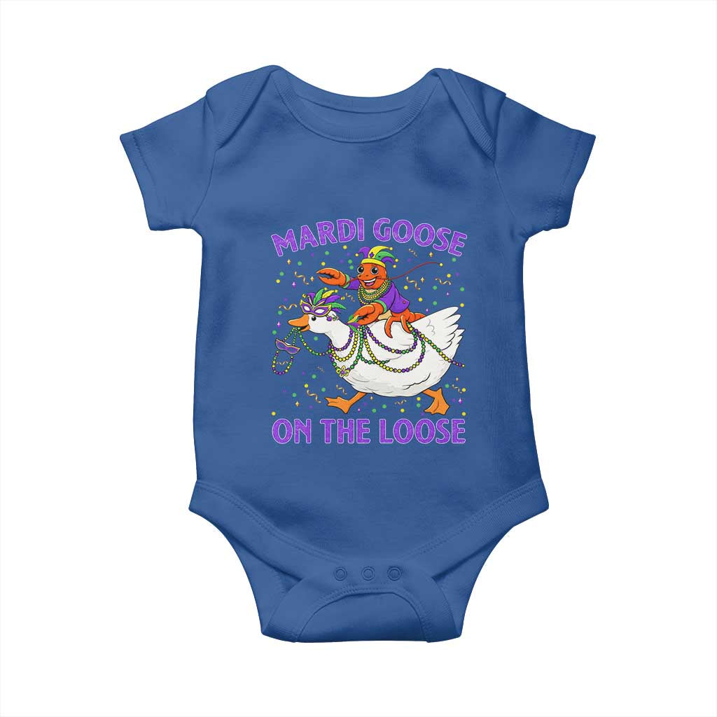 Funny Mardi Gras Baby Onesie Goose Crawfish Carnival Trendy Meme TS14 Royal Blue Print Your Wear