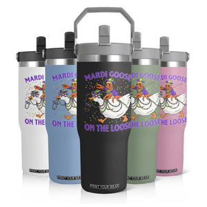 Funny Mardi Gras Flip Straw Tumbler Goose Crawfish Carnival Trendy Meme TS14 Print Your Wear