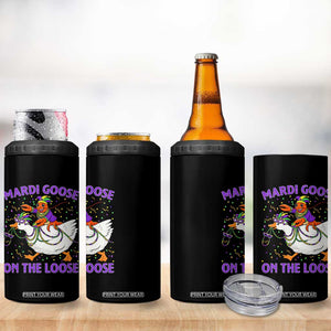 Funny Mardi Gras 4 in 1 Can Cooler Tumbler Goose Crawfish Carnival Trendy Meme TS14 Print Your Wear