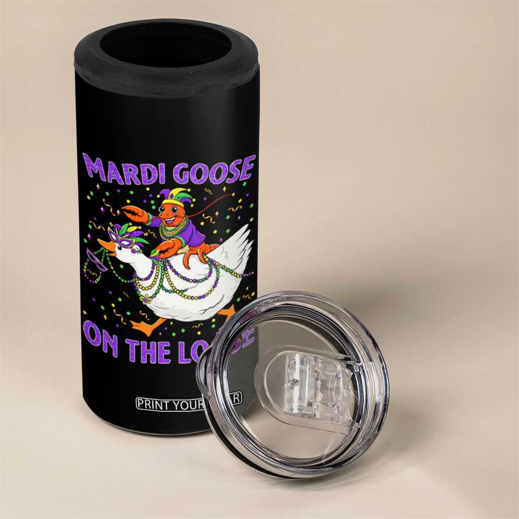 Funny Mardi Gras 4 in 1 Can Cooler Tumbler Goose Crawfish Carnival Trendy Meme TS14 Print Your Wear