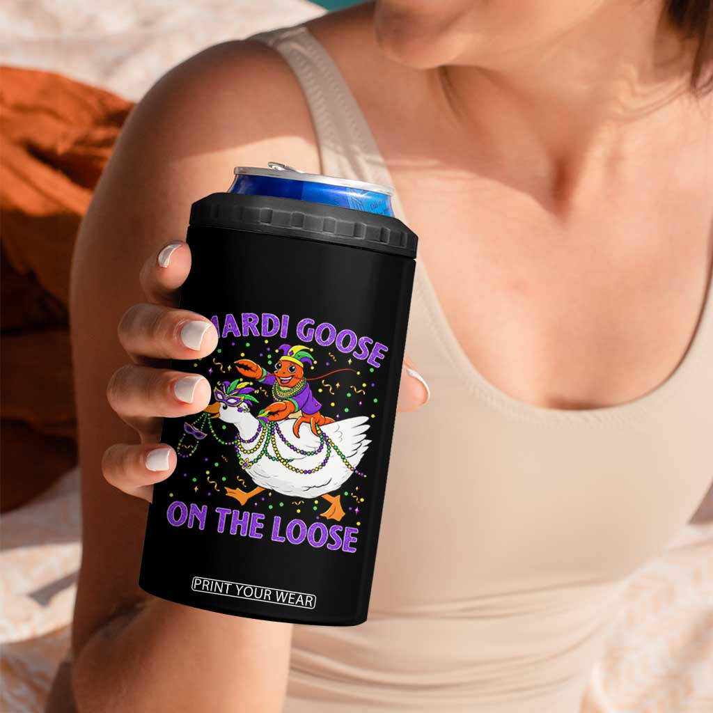 Funny Mardi Gras 4 in 1 Can Cooler Tumbler Goose Crawfish Carnival Trendy Meme TS14 Print Your Wear