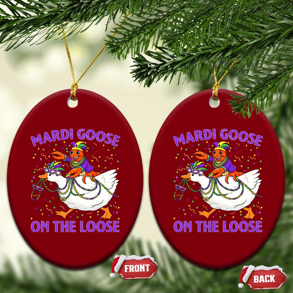 Funny Mardi Gras Ceramic Ornament Goose Crawfish Carnival Trendy Meme TS14 Print Your Wear