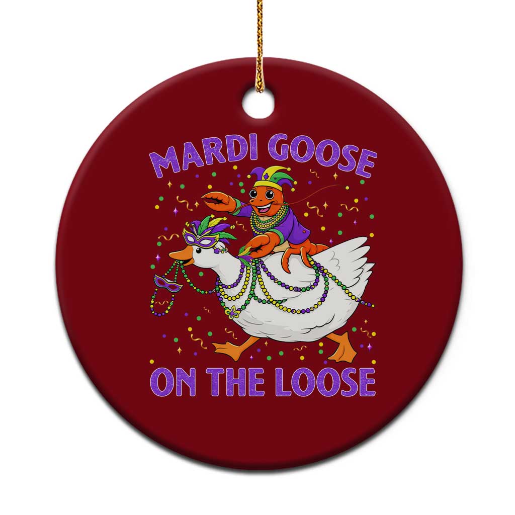 Funny Mardi Gras Ceramic Ornament Goose Crawfish Carnival Trendy Meme TS14 1pc Red Print Your Wear