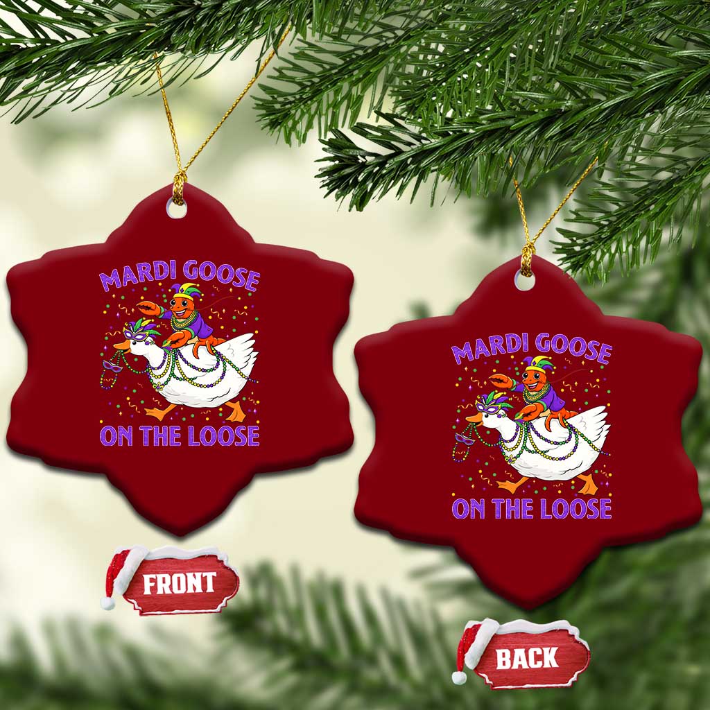 Funny Mardi Gras Ceramic Ornament Goose Crawfish Carnival Trendy Meme TS14 Print Your Wear