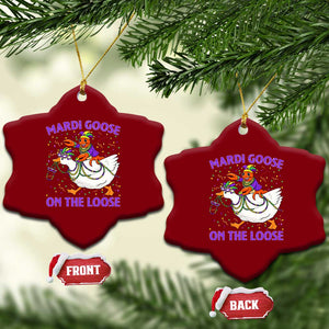 Funny Mardi Gras Ceramic Ornament Goose Crawfish Carnival Trendy Meme TS14 Print Your Wear