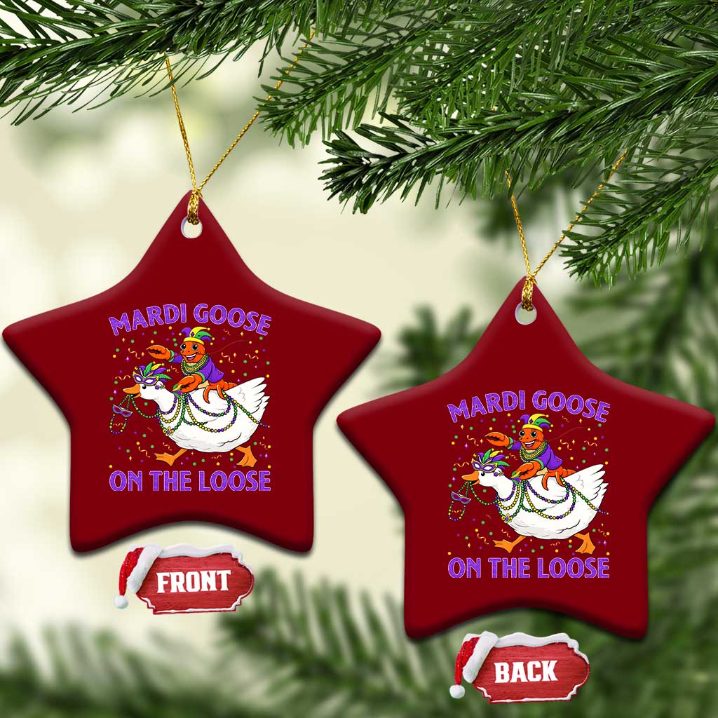 Funny Mardi Gras Ceramic Ornament Goose Crawfish Carnival Trendy Meme TS14 Print Your Wear