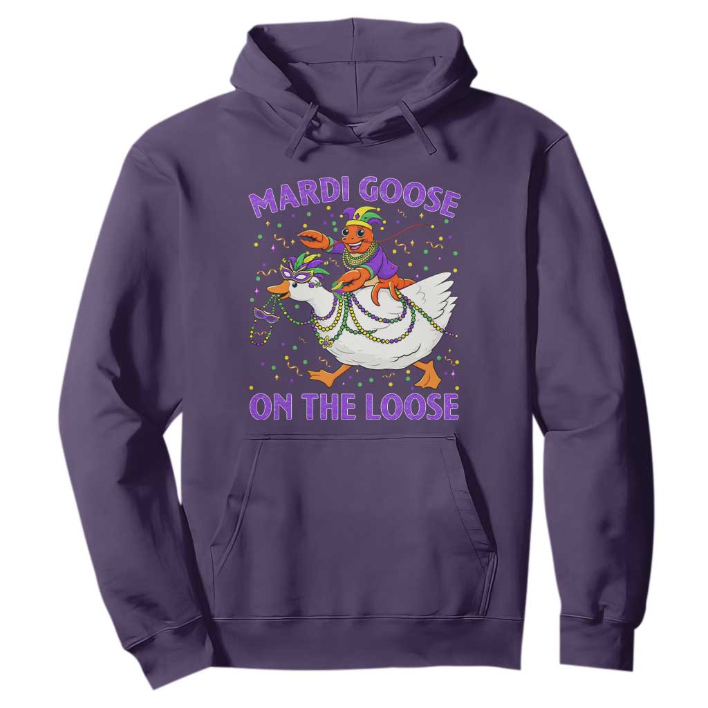 Funny Mardi Gras Hoodie Goose Crawfish Carnival Trendy Meme TS14 Purple Print Your Wear