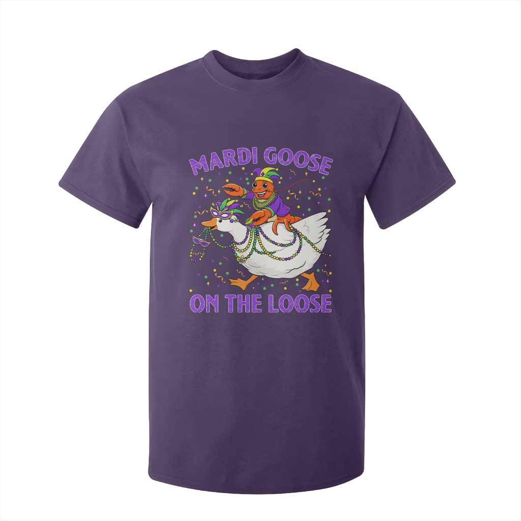 Funny Mardi Gras T Shirt For Kid Goose Crawfish Carnival Trendy Meme TS14 Purple Print Your Wear