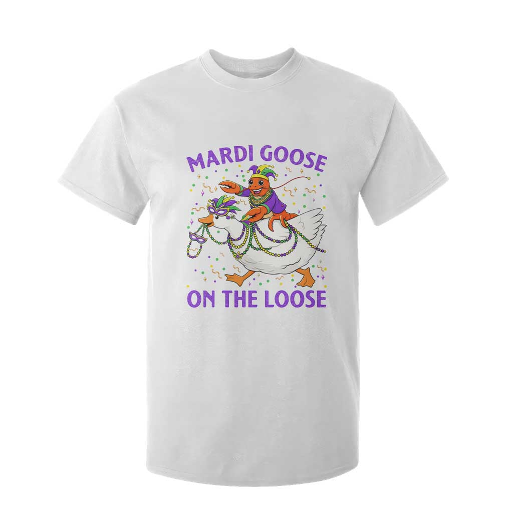 Funny Mardi Gras T Shirt For Kid Goose Crawfish Carnival Trendy Meme TS14 White Print Your Wear