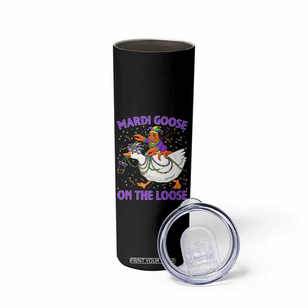 Funny Mardi Gras Skinny Tumbler Goose Crawfish Carnival Trendy Meme TS14 Print Your Wear