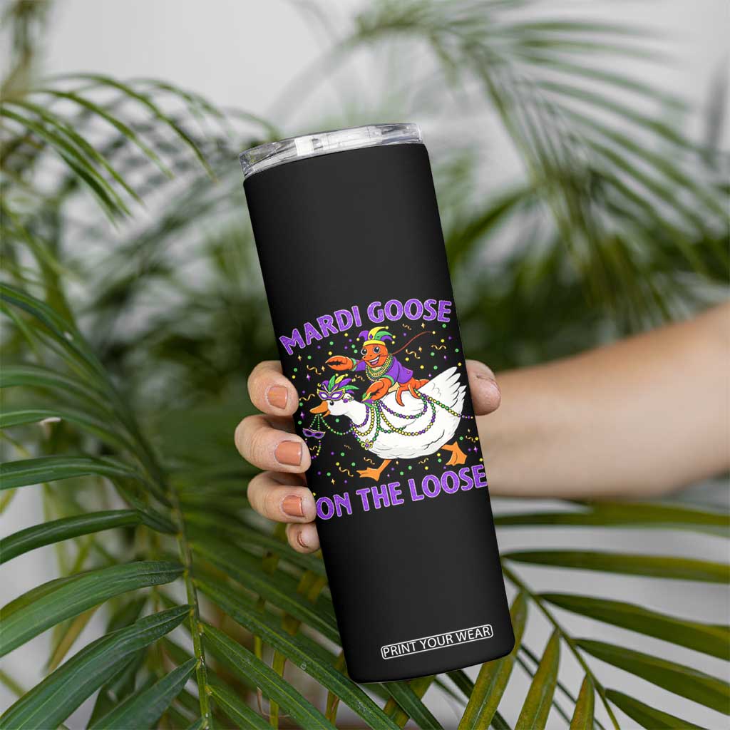 Funny Mardi Gras Skinny Tumbler Goose Crawfish Carnival Trendy Meme TS14 Print Your Wear