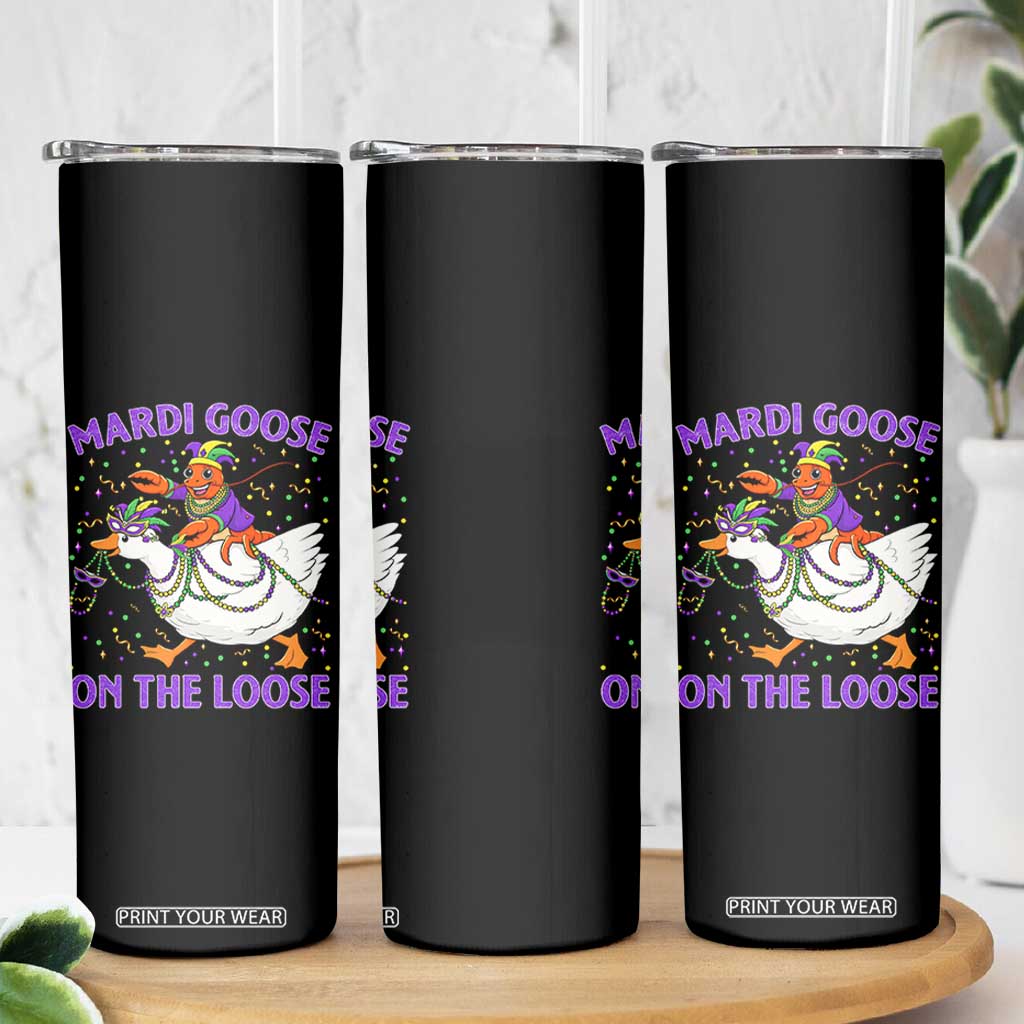 Funny Mardi Gras Skinny Tumbler Goose Crawfish Carnival Trendy Meme TS14 Print Your Wear