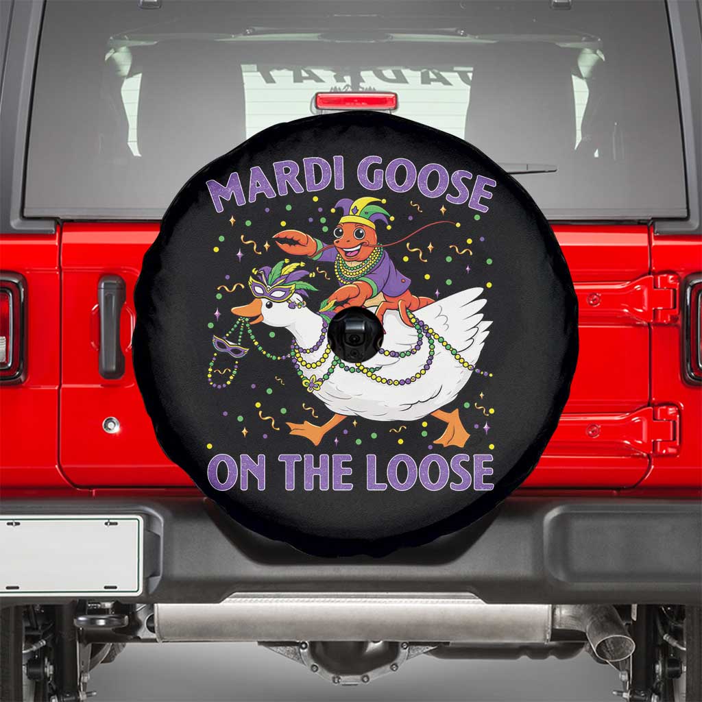 Funny Mardi Gras Spare Tire Cover Goose Crawfish Carnival Trendy Meme TS14 Black Print Your Wear