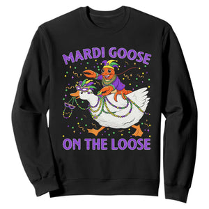 Funny Mardi Gras Sweatshirt Goose Crawfish Carnival Trendy Meme TS14 Black Print Your Wear