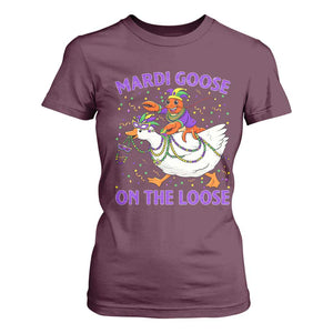Funny Mardi Gras T Shirt For Women Goose Crawfish Carnival Trendy Meme TS14 Maroon Print Your Wear