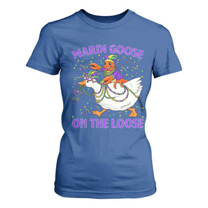 Funny Mardi Gras T Shirt For Women Goose Crawfish Carnival Trendy Meme TS14 Royal Blue Print Your Wear