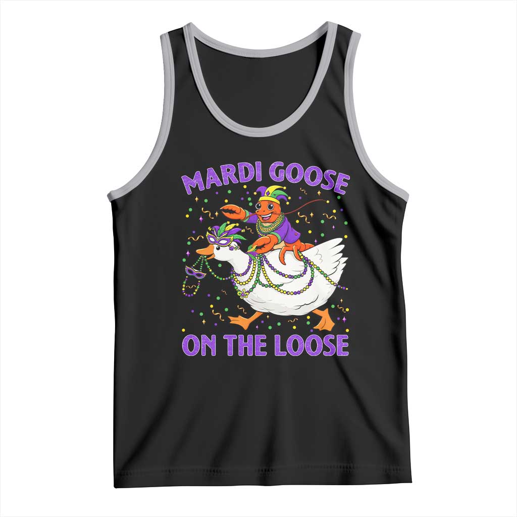 Funny Mardi Gras Tank Top Goose Crawfish Carnival Trendy Meme TS14 Black Athletic Heather Print Your Wear