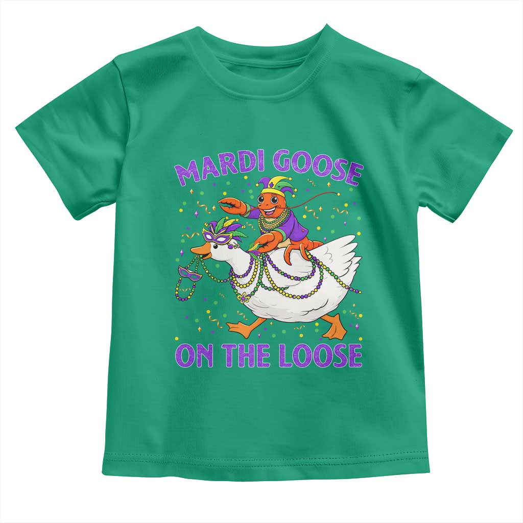Funny Mardi Gras Toddler T Shirt Goose Crawfish Carnival Trendy Meme TS14 Irish Green Print Your Wear