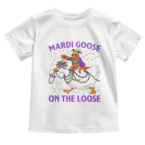Funny Mardi Gras Toddler T Shirt Goose Crawfish Carnival Trendy Meme TS14 White Print Your Wear