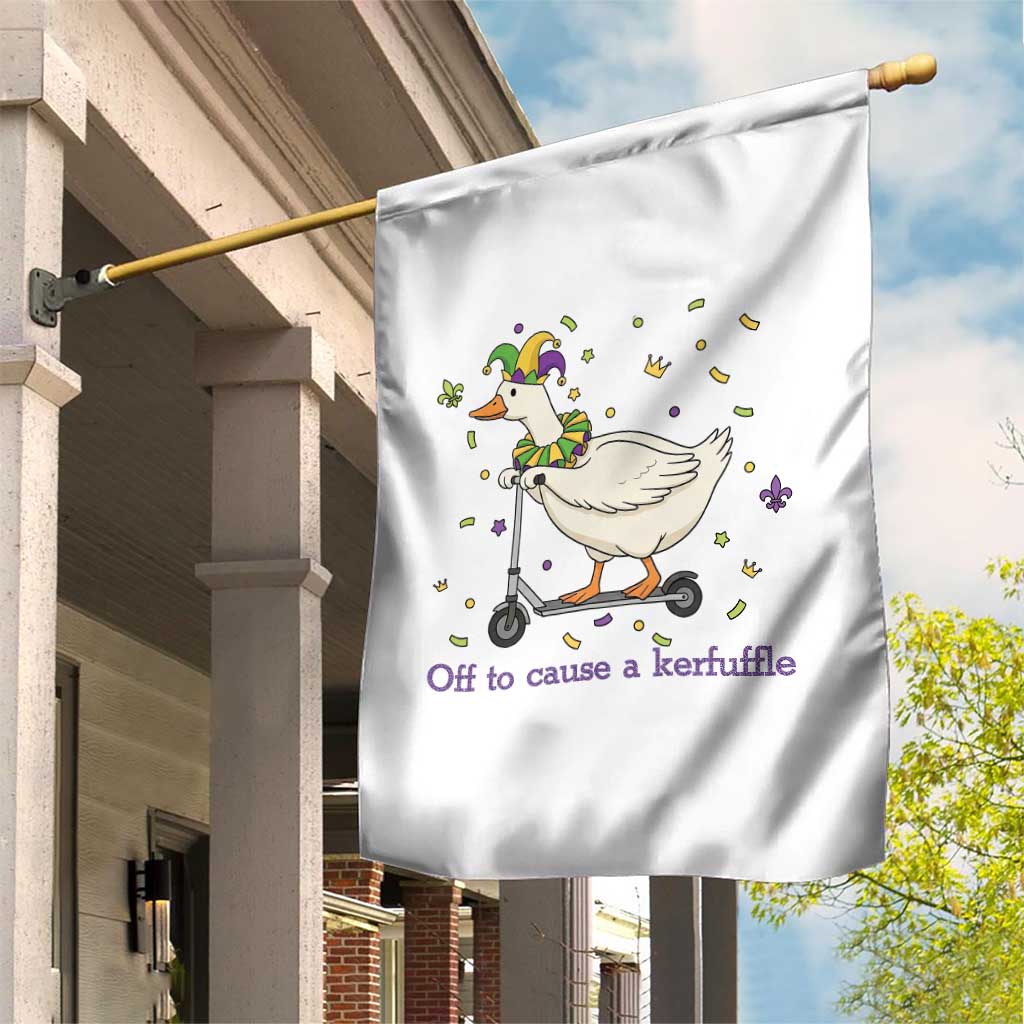 Mardi Gras Silly Goose Garden Flag Off To Cause A Kerfuffle TS14 Print Your Wear