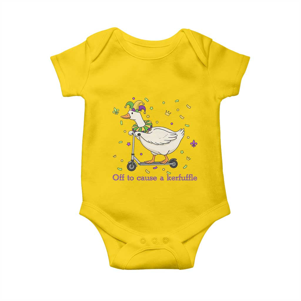 Mardi Gras Silly Goose Baby Onesie Off To Cause A Kerfuffle TS14 Daisy Print Your Wear
