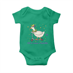 Mardi Gras Silly Goose Baby Onesie Off To Cause A Kerfuffle TS14 Irish Green Print Your Wear