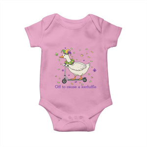 Mardi Gras Silly Goose Baby Onesie Off To Cause A Kerfuffle TS14 Light Pink Print Your Wear