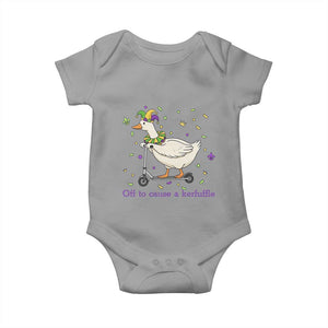 Mardi Gras Silly Goose Baby Onesie Off To Cause A Kerfuffle TS14 Sport Gray Print Your Wear