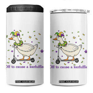 Mardi Gras Silly Goose 4 in 1 Can Cooler Tumbler Off To Cause A Kerfuffle TS14 One Size: 16 oz White Print Your Wear