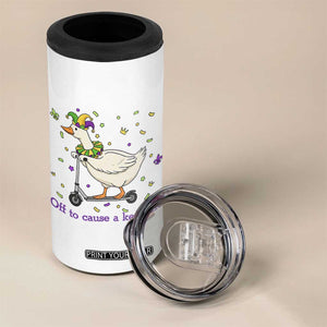 Mardi Gras Silly Goose 4 in 1 Can Cooler Tumbler Off To Cause A Kerfuffle TS14 Print Your Wear