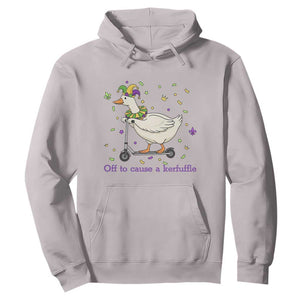 Mardi Gras Silly Goose Hoodie Off To Cause A Kerfuffle TS14 Ice Gray Print Your Wear