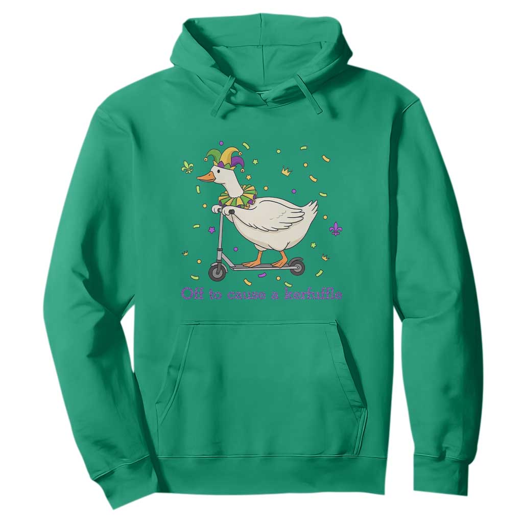 Mardi Gras Silly Goose Hoodie Off To Cause A Kerfuffle TS14 Irish Green Print Your Wear