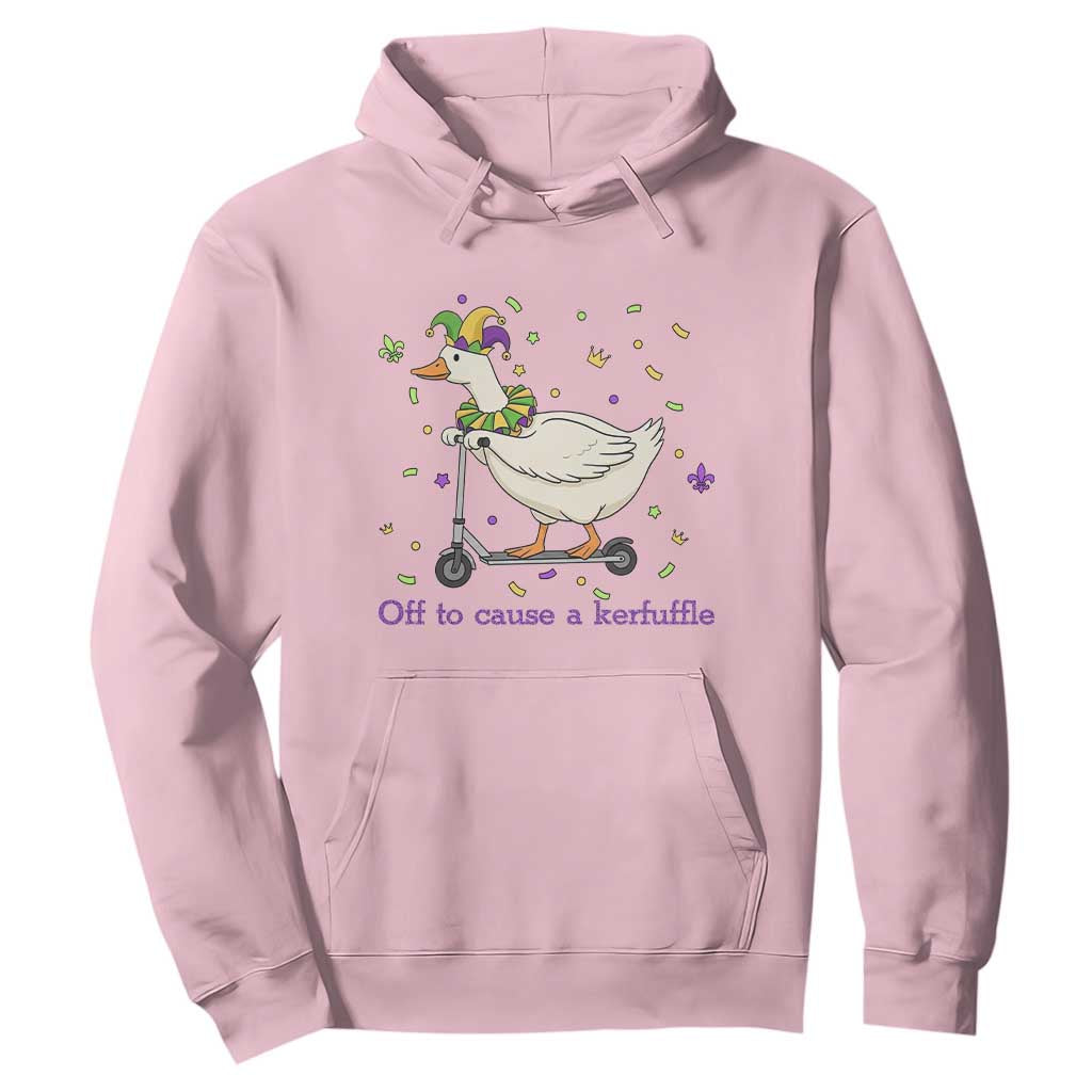 Mardi Gras Silly Goose Hoodie Off To Cause A Kerfuffle TS14 Light Pink Print Your Wear