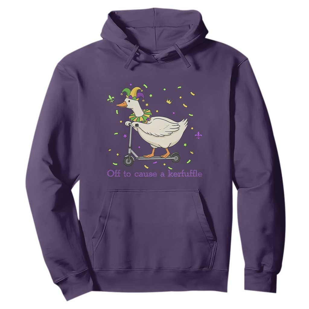 Mardi Gras Silly Goose Hoodie Off To Cause A Kerfuffle TS14 Purple Print Your Wear