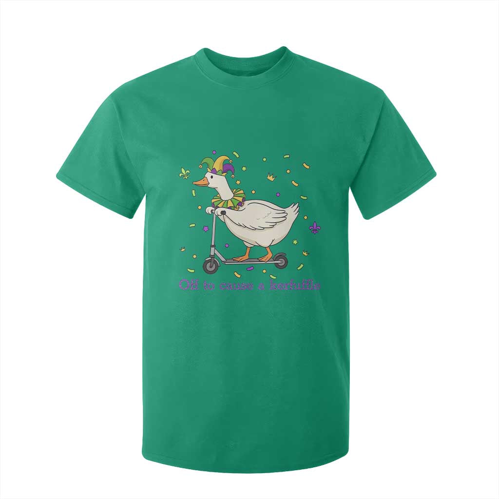 Mardi Gras Silly Goose T Shirt For Kid Off To Cause A Kerfuffle TS14 Irish Green Print Your Wear