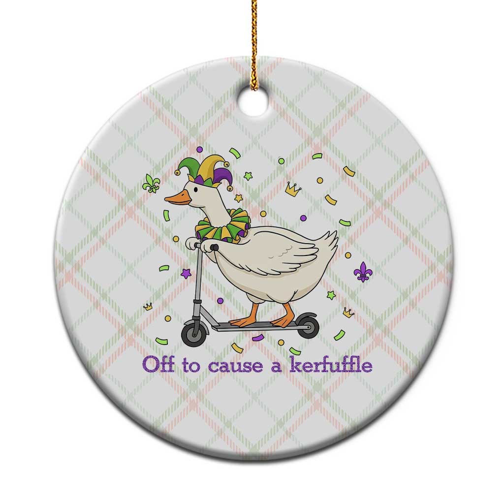 Mardi Gras Silly Goose Ceramic Ornament Off To Cause A Kerfuffle TS14 1pc Christmas Plaid Print Your Wear